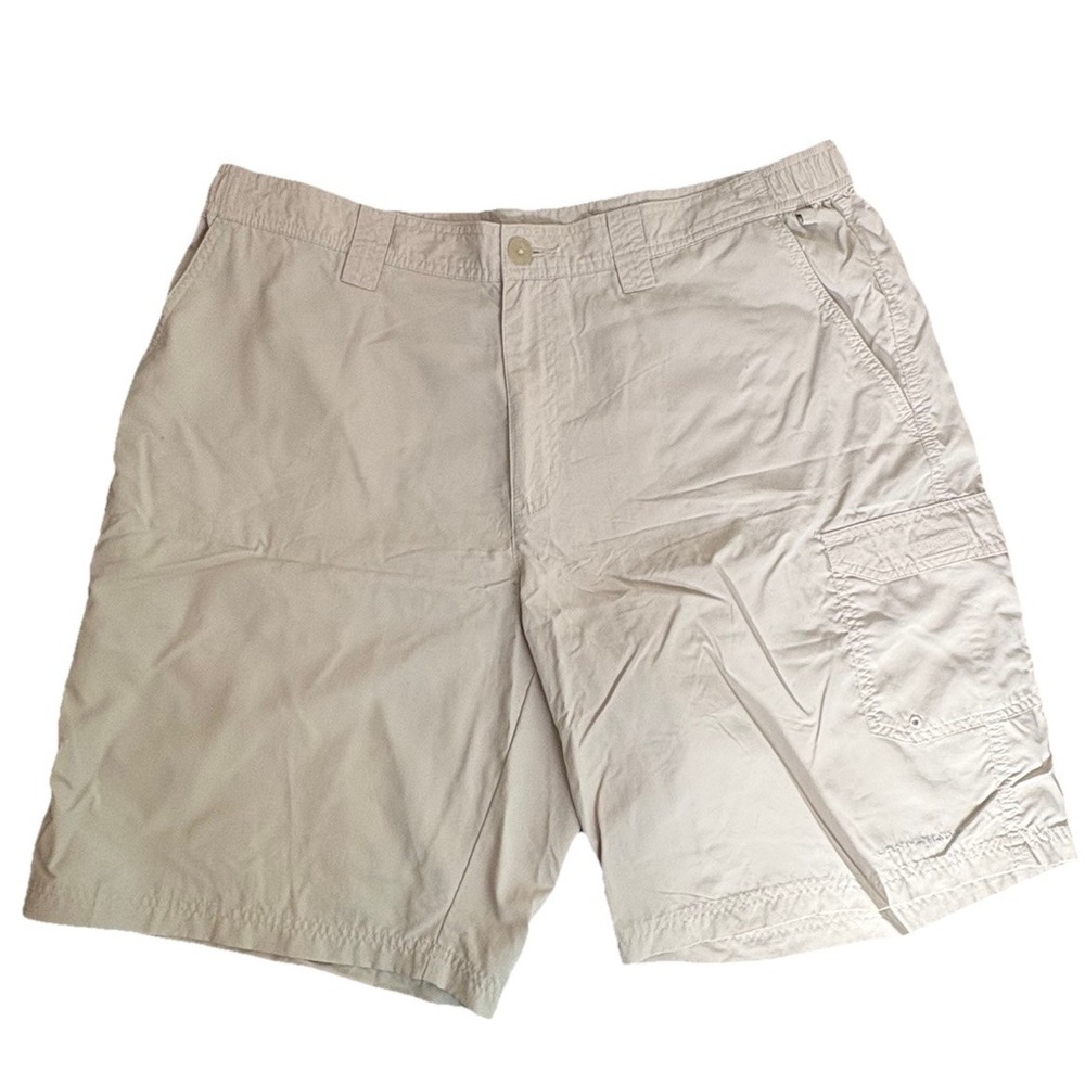 Columbia Omni Shade Tan Khaki Cargo Shorts Mens Sz 38 Hiking Fishing Utility